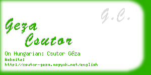 geza csutor business card